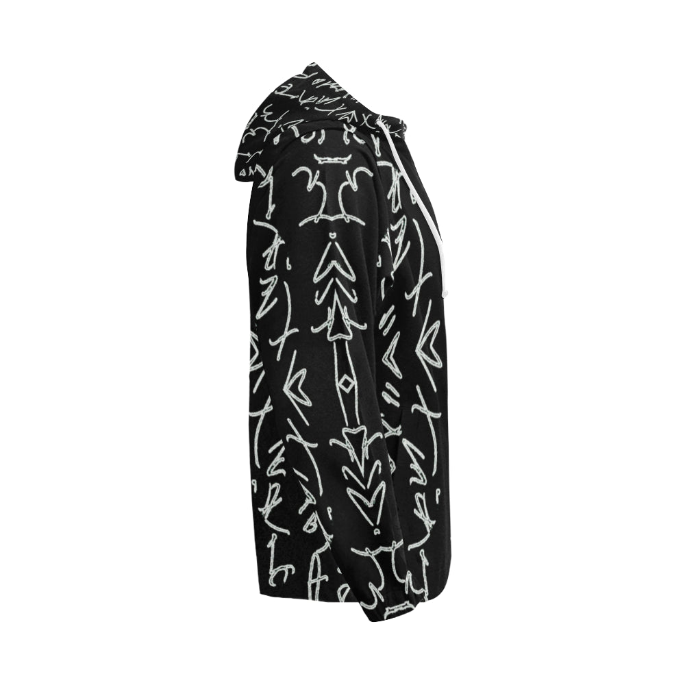 Texts All Over Print Full Zip Hoodie